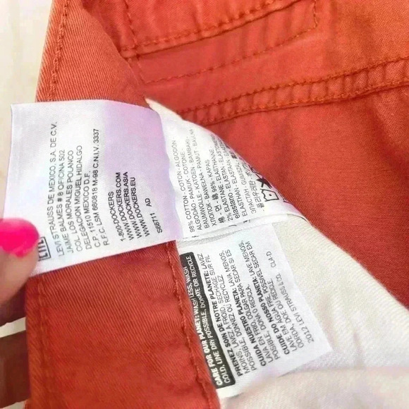 DOCKERS - Harvest Red Jean-cut Stretch Chino Flat-Front Pants, Fits Mens 34X30 - Picture 5 of 15